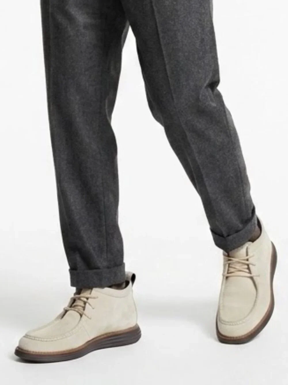 Cole Haan Grand Ambition Suede Chukka Boots Sand Grey 11.5M
